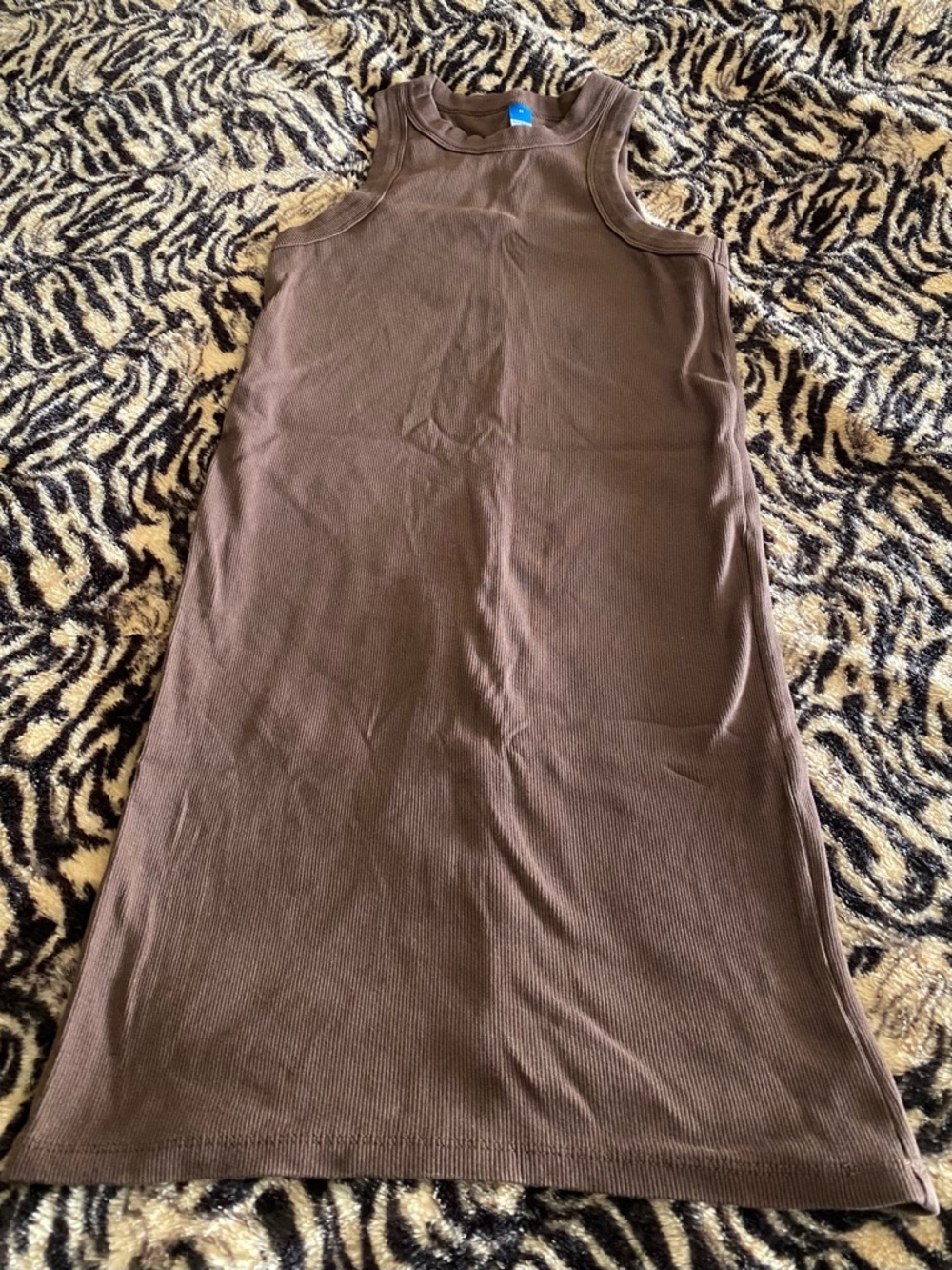 Old Navy Slim Fitted Ribbed Tank Dress in Peppercorn